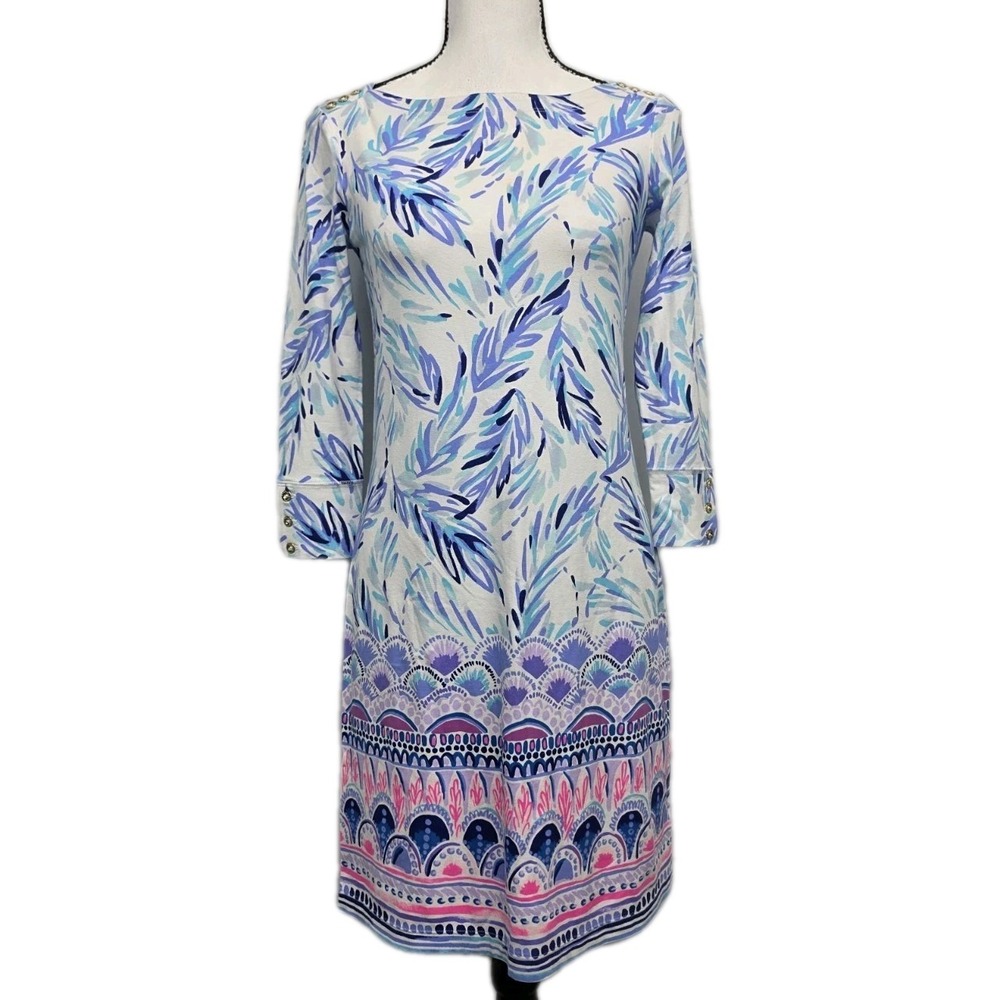 Lilly Pulitzer Sophie Dress UPF 50+ Size XS Stretch Flock Together Coastal 3290